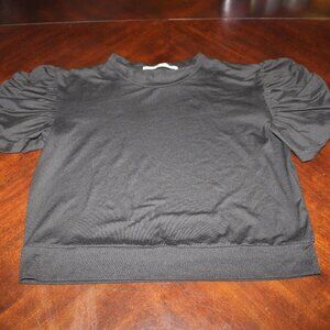 Y2K Puff Sleeve Festival Top - Roma Concept Black Blouse Size XL | Cottagecore